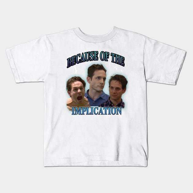 Dennis Reynolds implication tee Kids T-Shirt by ColeBsTees